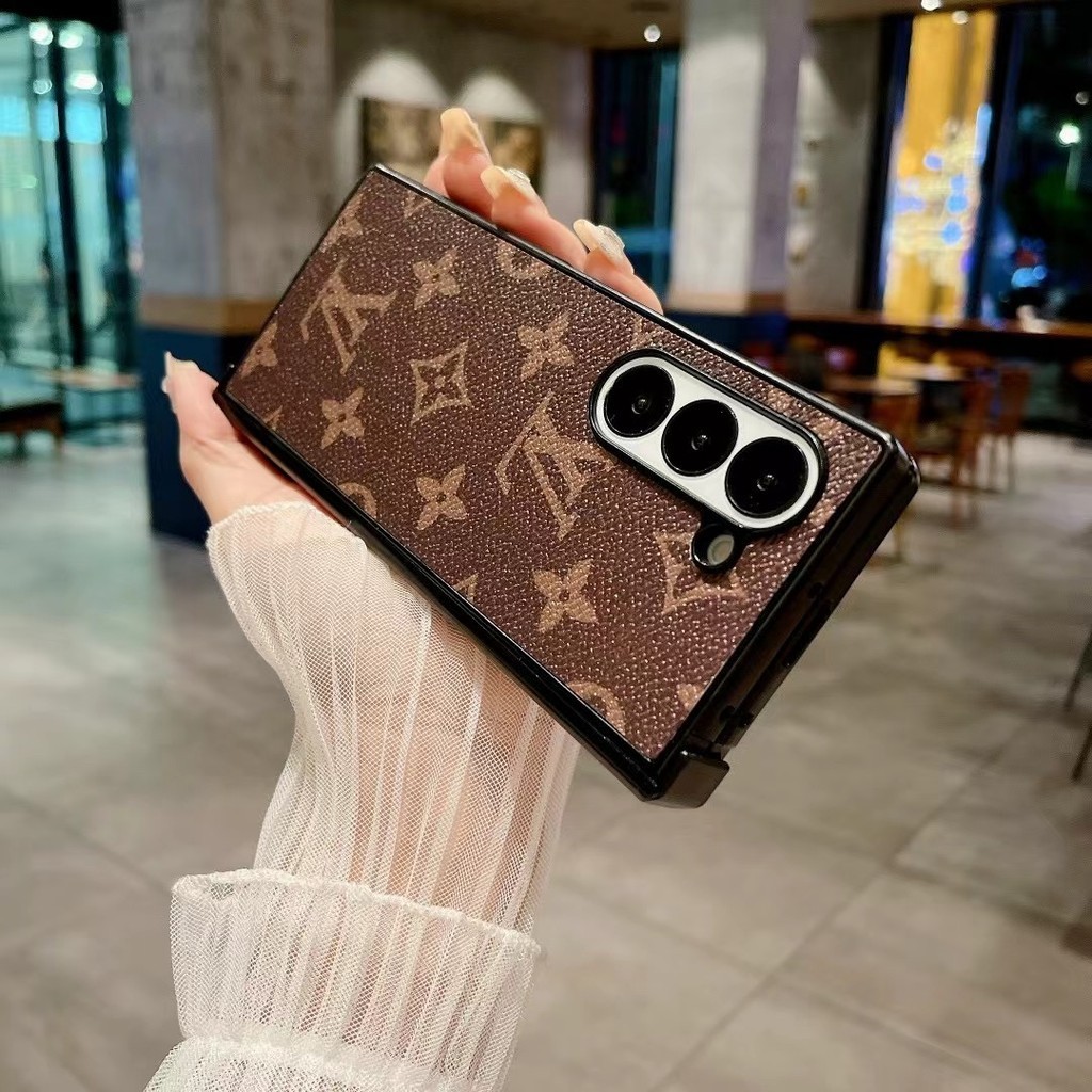 Ốp điện thoại họa tiết cổ điển sang trọng cho Samsung Galaxy Z Fold 7 6 5 4 3 Vỏ chống sốc sang trọng cao cấp cho Z Fold7 thiết kế độc đáo Vỏ bảo vệ toàn diện