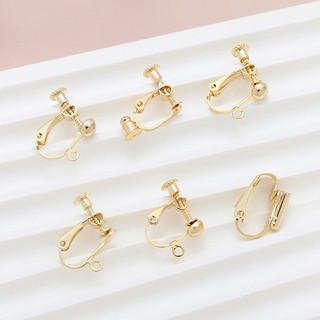 Đồng Clad Màu Vàng Bảo Quản Mạ Điện Đơn Sling Treo Tai Kẹp Mà Không Xuyên Tai Cố Định Kẹp DIY Handmade Trang Sức Bông Tai Phụ Kiện