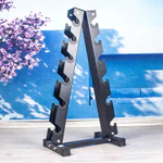 Giá đỡ quả tạ 6 tầng cho quả tạ Phòng tập thể dục tại nhà, Giá đỡ tạ lớn,Tạ Tay Lục Giác Bọc Cao Su. — ảnh 1