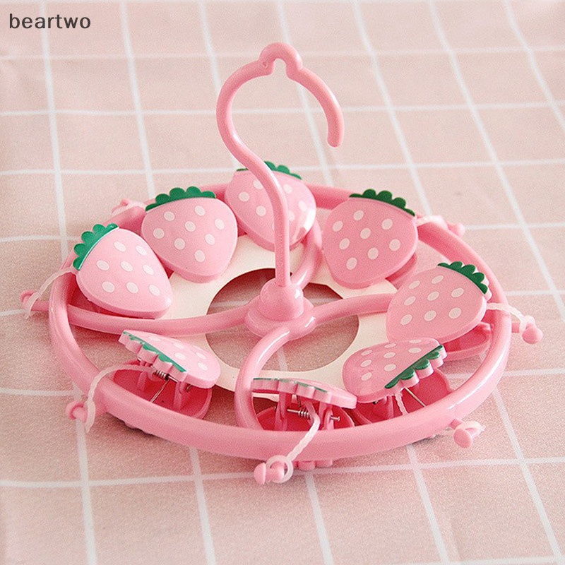 < Beartwo > Thanh treo móc quần áo dâu tây đáng yêu dễ thương Giá phơi tất chống gió Giá phơi đồ gia dụng Giá đựng đồ giặt tại nhà Đẹp