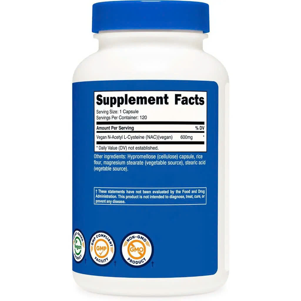 Nutricost Vegan NAC: Bảo Vệ Gan, Giảm Độc Tố Với 600mg Mỗi Viên