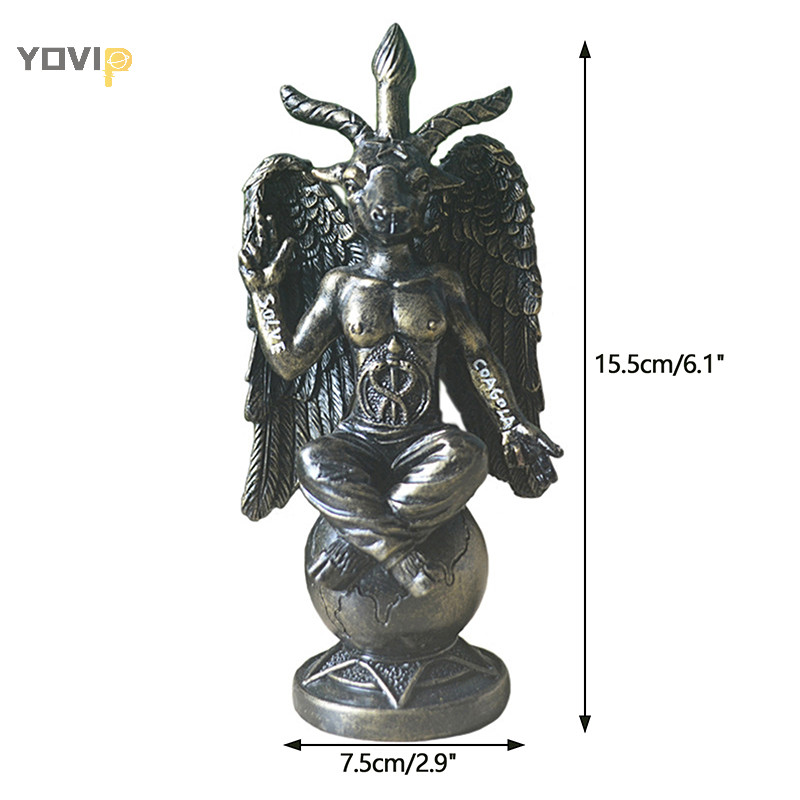 Yovip Baphomet Thần Dê Của Mendes Tượng Nhà Thờ Satan Sabbatic Dê Thần tượng Baphomet Nhựa Satanic Huyền bí Thần còi Dê VN