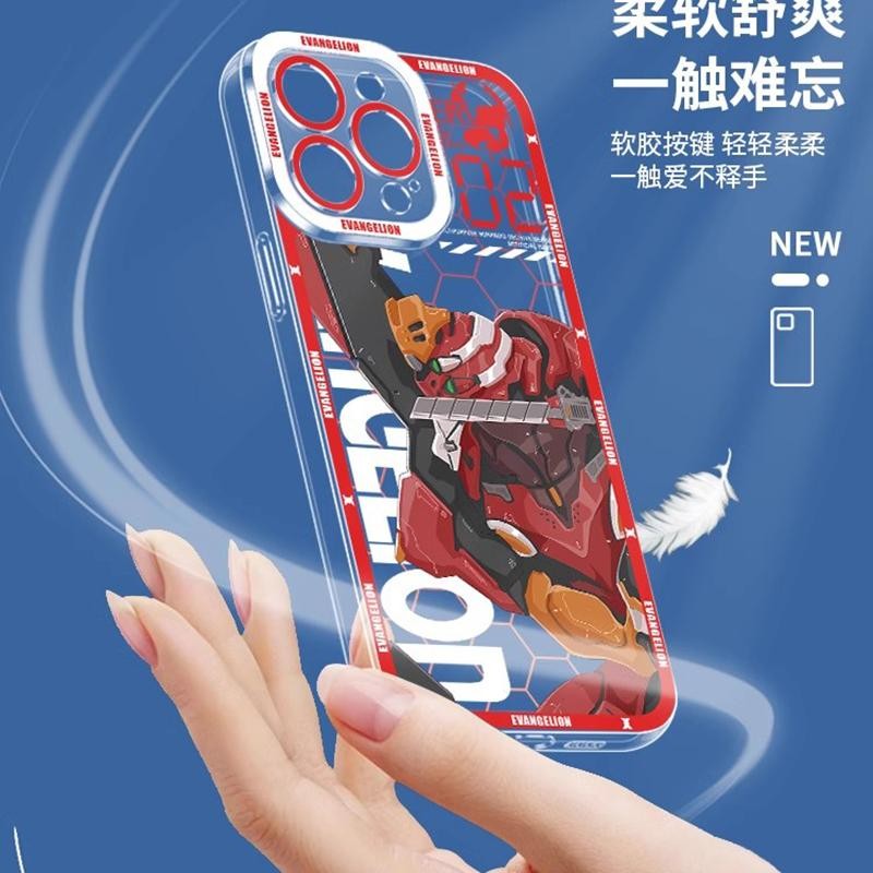 Ốp Lưng EVA Evangelion Ikari Shinji Fighter Cho Iphone 15 Pro Max 16 14 11 12 13 Mini X XS XR 7 8 Plus Vỏ Điện Thoại Mềm Mát Anime Hoạt Hình Ốp Lưng Silicon Trong Suốt