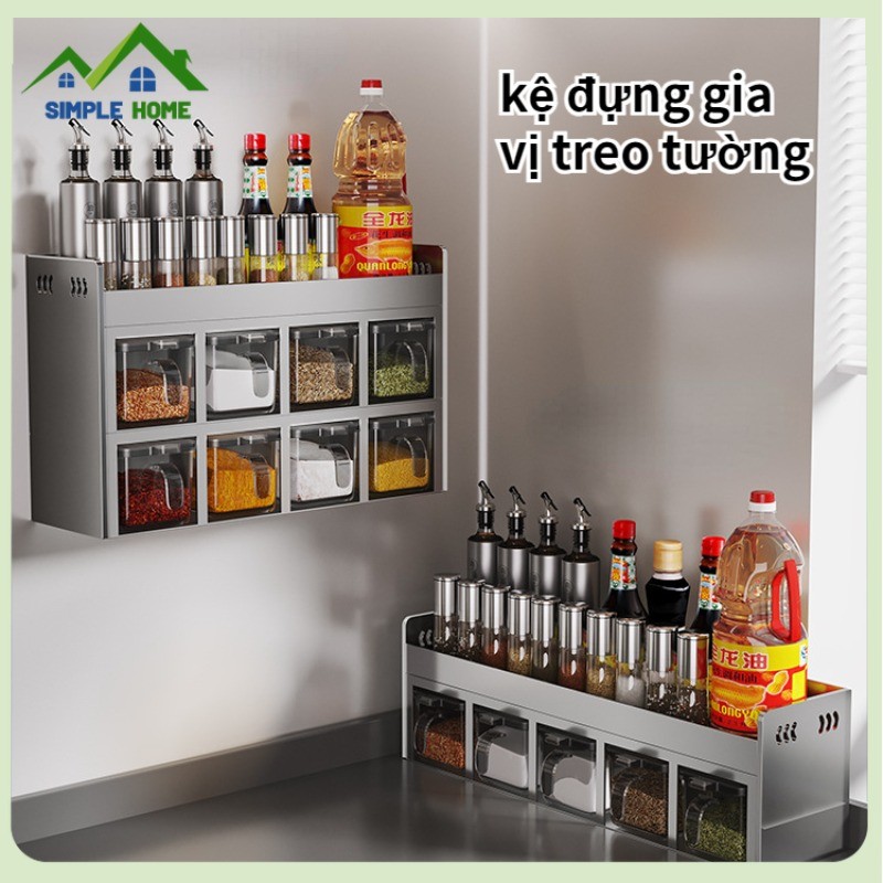 Nhà Bếp Hộp Gia Vị Giá Treo Tường Không Đục Lỗ Đa Năng Gia Vị Lọ Chai ...
