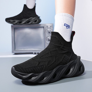 36-46 Kích Thước Còn Hàng Size Lớn Giày Nữ Flyknit Slip-On Giày Đế Dày Lưỡi Chạy Bộ Unisex Thể Thao Giày Miễn Phí Vận Chuyển