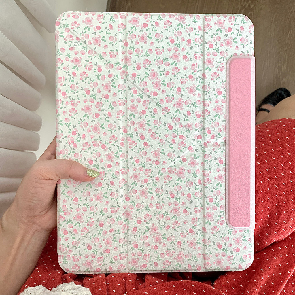 Vỏ Có Thể Tháo Rời Cho Mini6 7 IPad 5 6 7 8 9 Air Air Air2 Air4 Air5 Air6 10.9 "Pro11 Pro12,9 2018 A16 Air M2 Pro M4 11 13 2024 Vỏ Da Nhỏ Hoa Hồng Khe Cắm Bút Chì