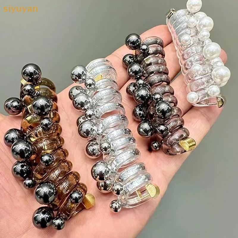 Siyuyan Dây Điện Thoại Vòng Tóc Không Làm Hại Tóc Độ Đàn Hồi Cao Dây Cao Su Ngọc Trai Tóc Nữ Phụ Kiện Tóc VN