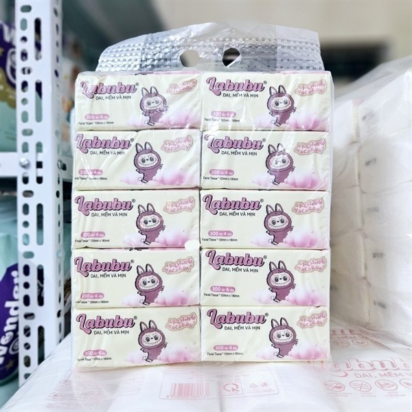 Thùng 30 gói giấy ăn rút LABUBU hàng chuẩn cao cấp, dai mịn đẹp