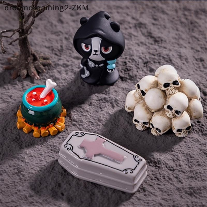 [Dreamdreaming] Sáng tạo Halloween Kinh dị Skeleton Quan tài Đồ trang trí phong cảnh vi mô Đạo cụ dự tiệc Trang trí bàn làm việc trên ô tô Phụ kiện nhựa DIY Quà tặng [zkm]