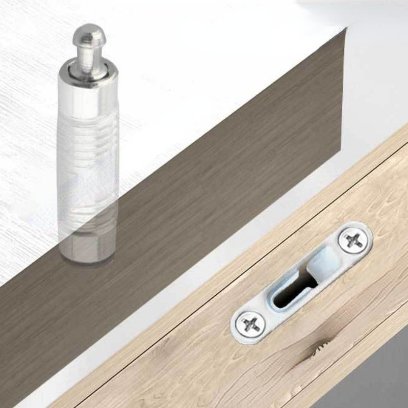 Bộ 5 / 10 Khóa kết nối lò xo tủ - Liền mạch, vô hình, dễ lắp đặt - Chốt vít nội thất âm trần - Phụ kiện cố định góc kệ - Phụ kiện phần cứng sửa chữa