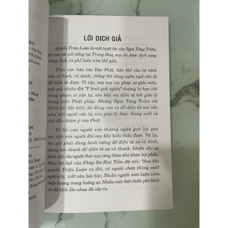 Sách - Triệu Luận Lược Giải - Việt Dịch - HT Thích Duy Lực