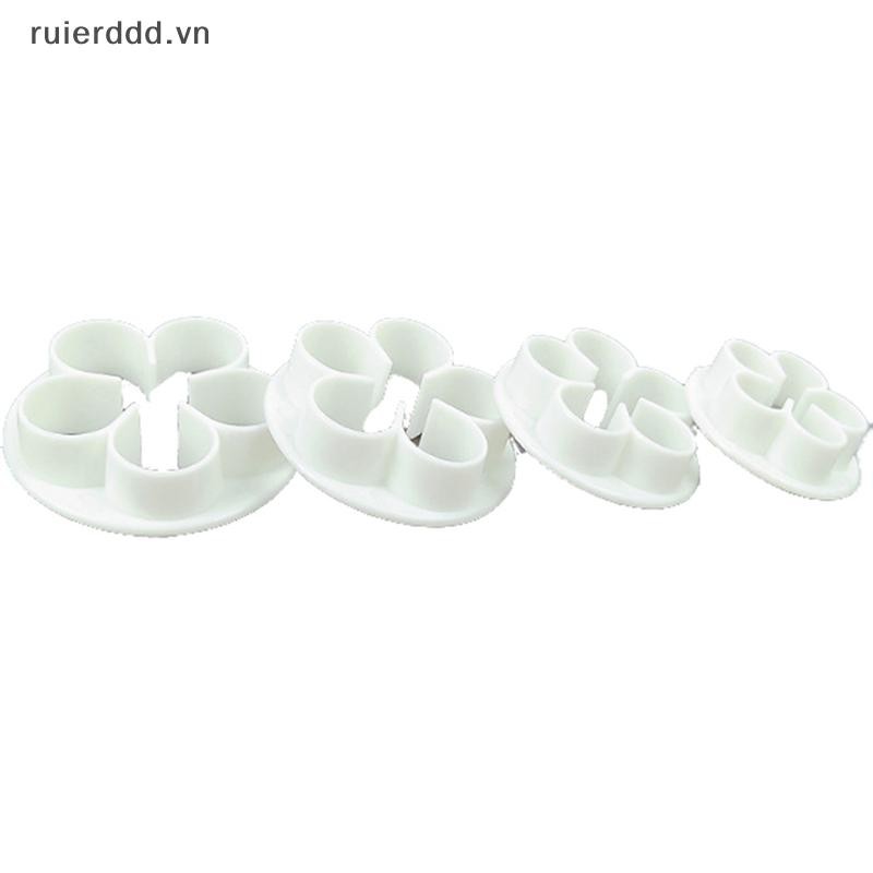 # Mới # 4 Khuôn cắt bánh kẹo mềm hoa hồng Sugarcraft Baking Decorag Tool.