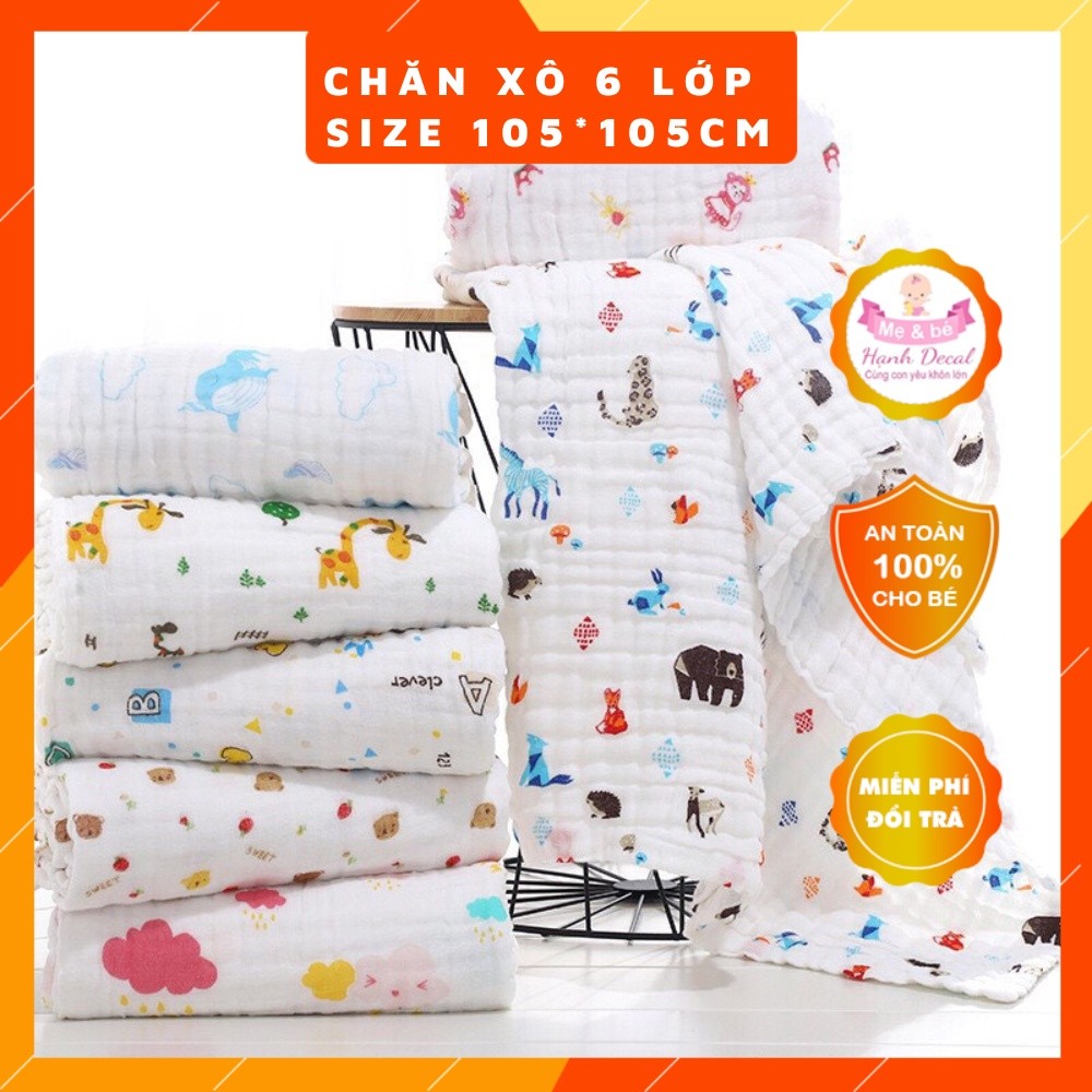 Khăn Xô Tắm 6 Lớp Xịn Xuất Nhật, Chăn Lau Người Cho Bé Yêu