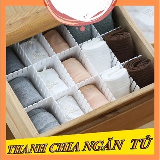 Bộ 4 thanh Vách chia ngăn kéo tủ thông minh bằng nhựa, thanh chia ngăn tủ - SUNND