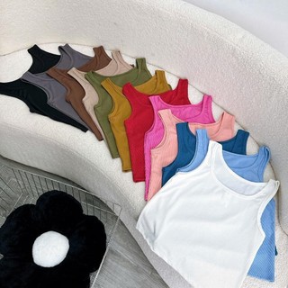 Áo Ba Lỗ Bigsize Nữ Dáng Croptop Áo Sát Nách Cổ Tròn Vải Thun Gân Co Giãn Tốt G245