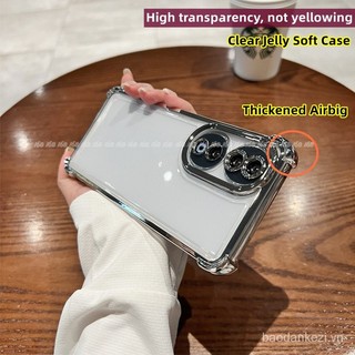 Ốp Honor 90 5g Ốp chống sốc thạch mềm trong suốt với ống kính máy ảnh Ốp điện thoại bảo vệ túi khí dày cạnh mạ điện trong suốt sang trọng bpyf