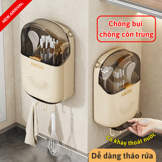 Hộp Đựng Đũa Muỗng Treo Tường Bằng Nhựa Myd.23, Nắp Đậy Chống Bụi Ngăn Côn Trùng, Bảo Quản An Toàn