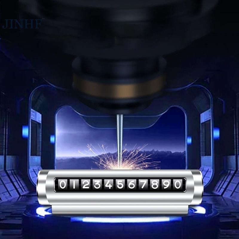 Jinhf Kim Loại Xe Ô Tô Tạm Thời Thẻ Đỗ Xe Xoay Biển Số Điện Thoại Nhôm Dán Công Viên Dừng Trong Kiểu Xe Ô Tô Phụ Kiện Ô Tô HOT