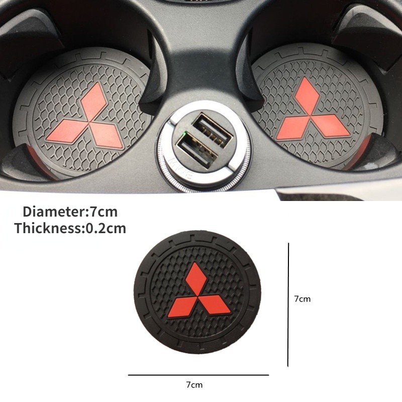 1-2 chiếc xe chống trượt đế lót ly nước ô tô khe cắm cốc silicone trang trí logo coaster, Honda, Toyota, Mazda, trang trí xe hơi