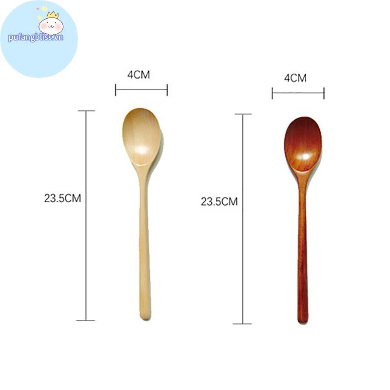 Pufangbliss 1 Cái Thìa Tre Nhà Bếp Phong Cách Hàn Quốc 9 Inch Súp Bộ Đồ Ăn Nấu Mật Ong Thìa Cà Phê Muỗng Trộn VN