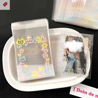 Alik 50 Chiếc Graffiti Mèo Con Túi Tự Dính Thẻ Nhỏ Tự Niêm Phong Túi Bao Bì Thẻ Quà Tặng Túi OPP VN
