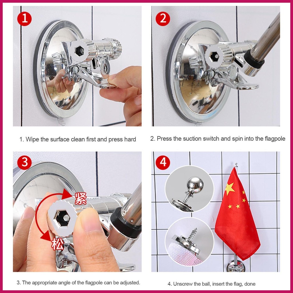 Cốc Hút Cờ Cho Xe RV Cột Cờ Gắn Chân Đế Cột Cờ Hiển Thị Giá Đỡ Cờ Cực Gắn Chân Đế Cho pomervn