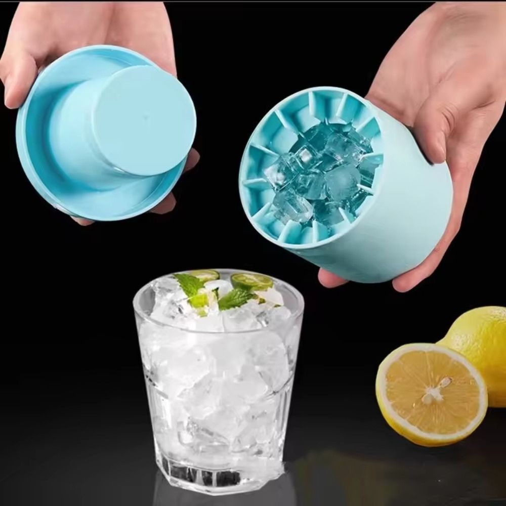 MONOSTYLE Ice Bucket, Khuôn làm đá viên silicon có thể tái sử dụng, Khay đá hình trụ đông lạnh nhanh sáng tạo Mùa hè DIY Tủ lạnh Máy làm đá đóng băng