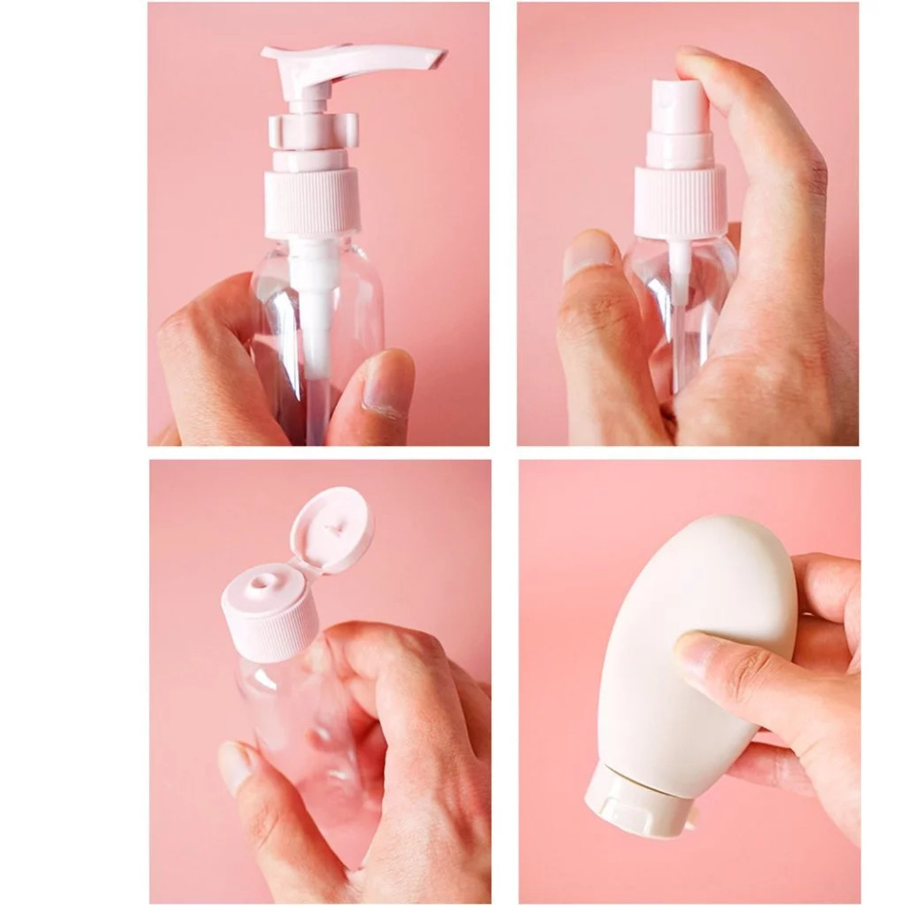 Bộ Chiết Mỹ Phẩm Du Lịch 10 Món Cao Cấp - Set Chiết Mỹ Phẩm 10 Chi Tiết Tiện Lợi DT004