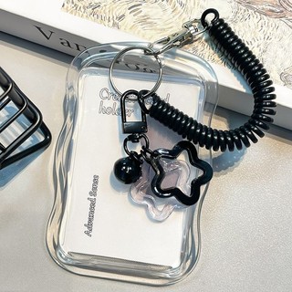 Giá đỡ Photocard bằng silicon mềm có móc khóa hình ngôi sao Vỏ trượt thẻ ID Vỏ bảo vệ