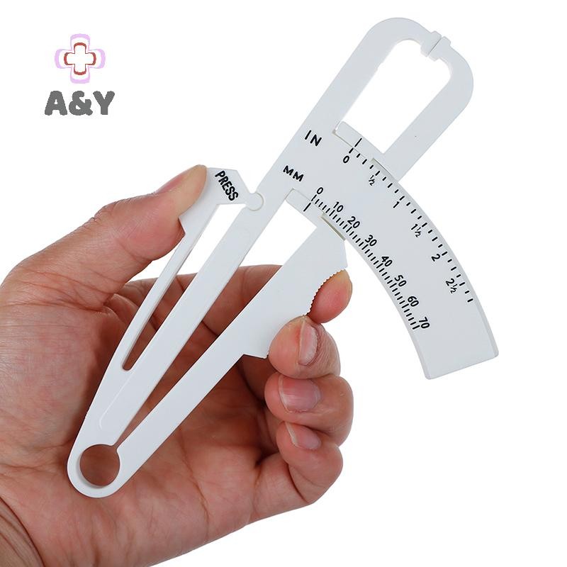 A & Y 2 Cái / bộ Trắng PVC Body Fat Caliper Đo Băng Kiểm Tra Thể Dục Để Giảm Cân.