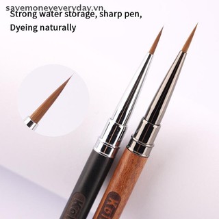 [savemoneyeveryday] Tay cầm bằng gỗ Bàn chải móng tay cánh hoa hình tam giác Acrylic Nail Art Liner Brush Grid Stripes Bút vẽ tranh hoa Dụng cụ làm móng tay DIY [vn]