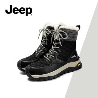 Giày Bốt Tuyết Nữ JEEP Mùa Đông Mới, Lót Lông Cừu Dày, Chống Trơn Trượt Ngoài Trời, Giày Bốt Ấm Áp Đế Dày, Giày Cotton Đông Bắc