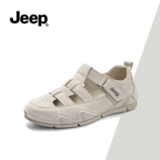 Dép thể thao có lỗ cắt dành cho nữ Jeep - Dép La Mã có đế phẳng thoáng khí thông thường