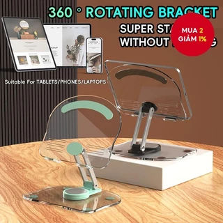 Giá đỡ xoay trong suốt Điện thoại để bàn Máy tính bảng Điều chỉnh gấp Giá đỡ máy tính