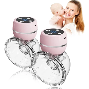 Máy hút sữa có thể đeo được Máy hút sữa rảnh tay 3 chế độ & 9 cấp độ & Tiếng ồn thấp, Máy hút sữa điện di động Tuổi thọ pin dài hơn & Đèn LED 2 gói Màu hồng