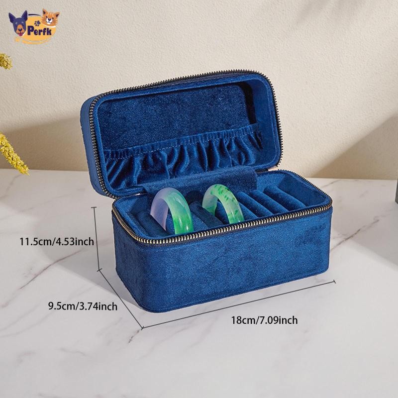 Vòng Tay Hộp Bảo Quản Người Tổ Chức Da PU Nhung Bàn Di Động Lắc Tay Giá Đỡ Cho Đồng Hồ Nhà Vòng Cổ Bông Tai Đính Hôn