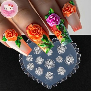 Ánh Trăng Hoa Hồng 3D Silicone Móng Tay Khuôn Móng Tay Mẫu DIY Móng Tay Nghệ Thuật Trang Trí Mềm Dập Khuôn Dụng Cụ Thiết Kế Làm Móng Tay EN