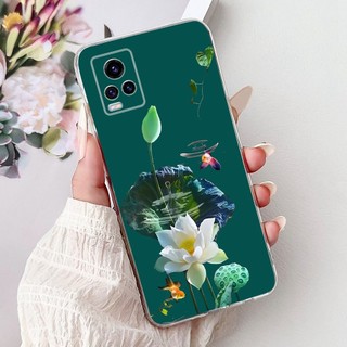 Vỏ Cho Vivo V20 V 20 2021 Ốp Lưng V2040 V2025 V2024 Vỏ Hoa Đẹp Đá Cẩm Thạch Mềm Silicon Vỏ Bảo Vệ