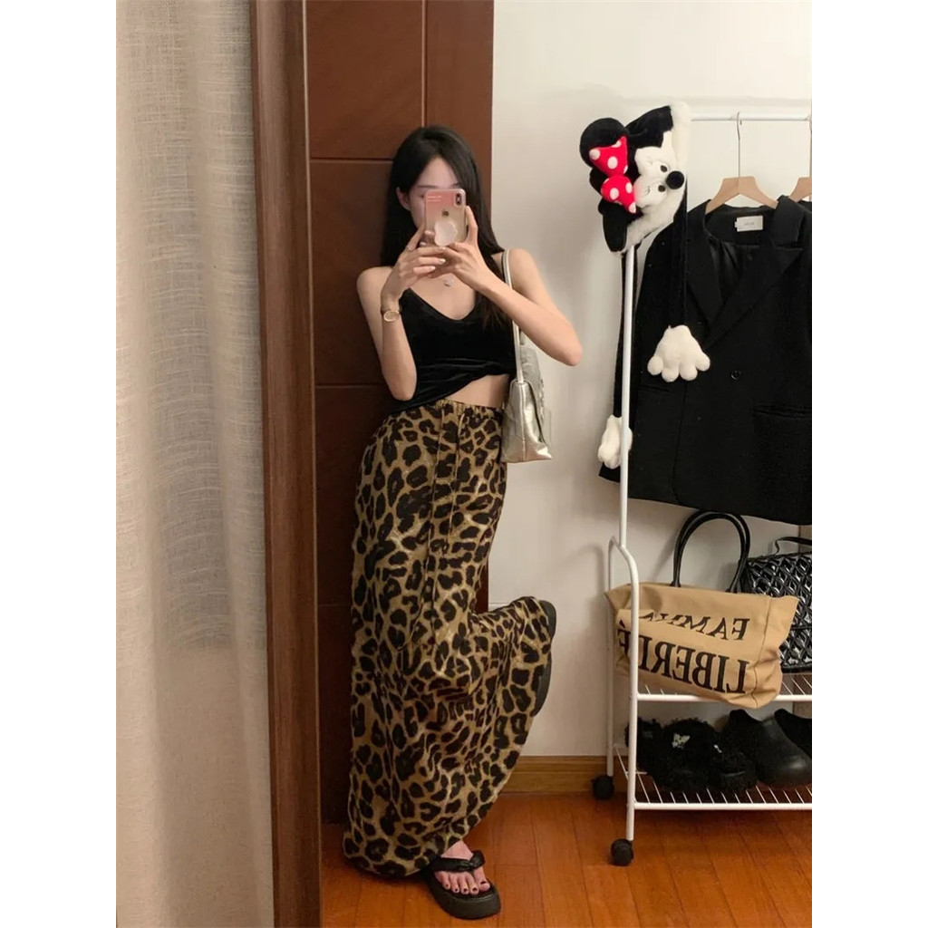 Milyfashion Váy Retro Da Báo In Họa Tiết Giữa, Co Dãn Cao Cấp, Phom Chữ A Ôm Body