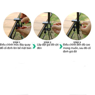 Giá Treo Đèn Camping Đa Năng - Xoay 270°, Dùng Cho Câu Cá/Leo Núi/BBQ, Di Động Nhẹ Gọn