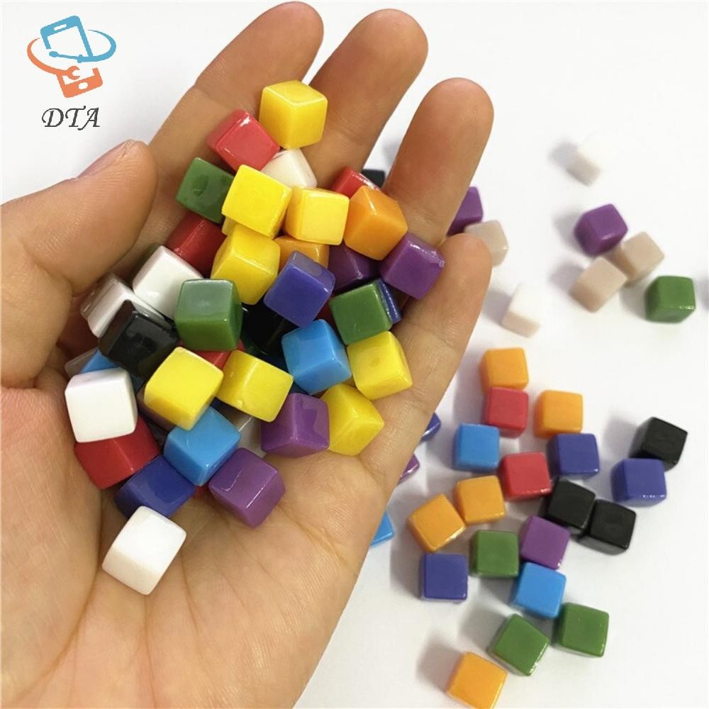 [DTA] 50 Cái / bộ Khối Lập Phương Trong Suốt 8 Mm Pha Lê Nhiều Màu Sắc Góc Vuông Trong Suốt Xúc xắc Cờ Vua Mảnh Góc Phải Cho Trò Chơi Board VN