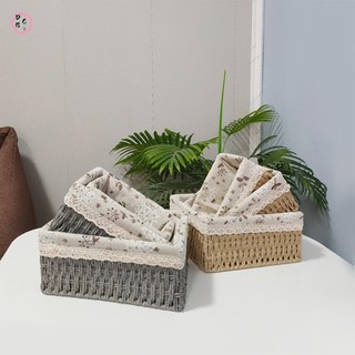 Giỏ đựng đồ đan nhỏ Giỏ đựng dây giấy bền cho kệ Tủ ngăn kéo