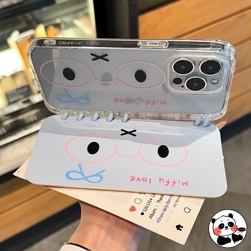 Flip Book Ốp Điện Thoại Cho Samsung Galaxy A16 A36 A56 A06 A05s F05 M05 S24 S23 S22 S21 S20 Ultra FE 5G 4G Ốp Lưng Hoạt Hình Dễ Thương Miffy Thỏ Mềm Giá Đỡ Vỏ
