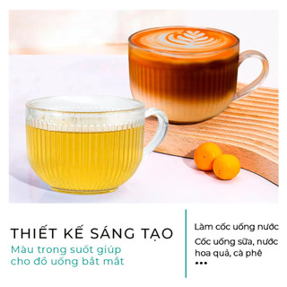 Cốc bầu tăm 250ml 400ml Hokori Việt Nhật , cốc uống trà, cà phê chịu nhiệt tốt - MS: 6390/ 6391
