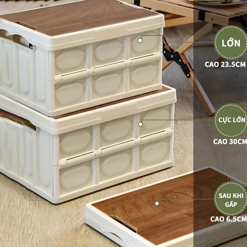WTHB Outdoor Bàn camping gấp gọn đa năng hộp nhựa dung tích lớn bền bỉ chịu lực tốt cho picnic cắm trại và câu cá