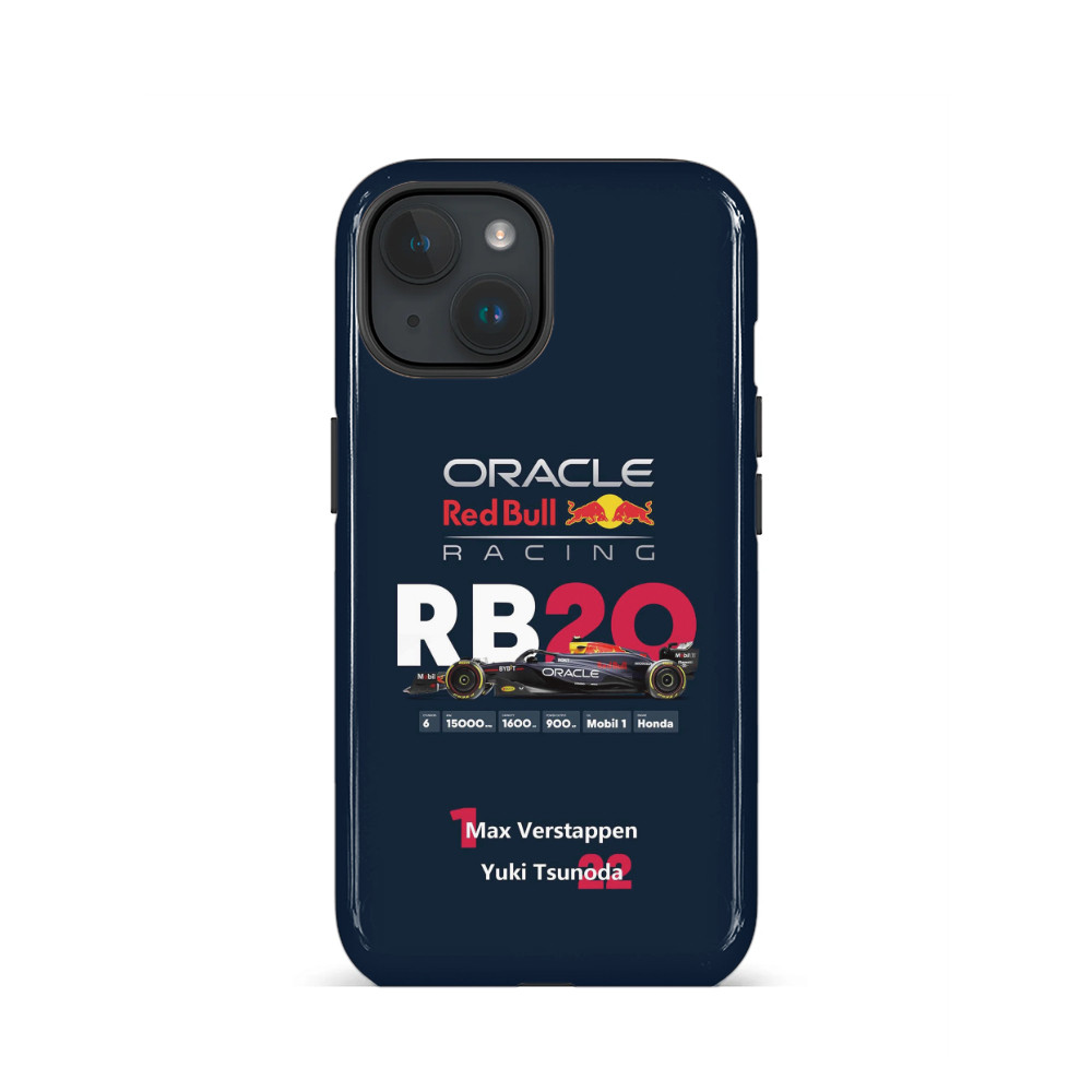 Ốp điện thoại cứng bóng F1 Oracle Red Bull Racing cho iPhone 17 16 15ProMax 14Pro 13 12 13mini Samsung S24 S22 S25 2in1