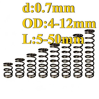 Lò xo nén thép lò xo 65Mn (đường kính dây 0,7mm đường kính ngoài 4-12mm, dài 5-50mm) (LXY-XDT-VN-w)