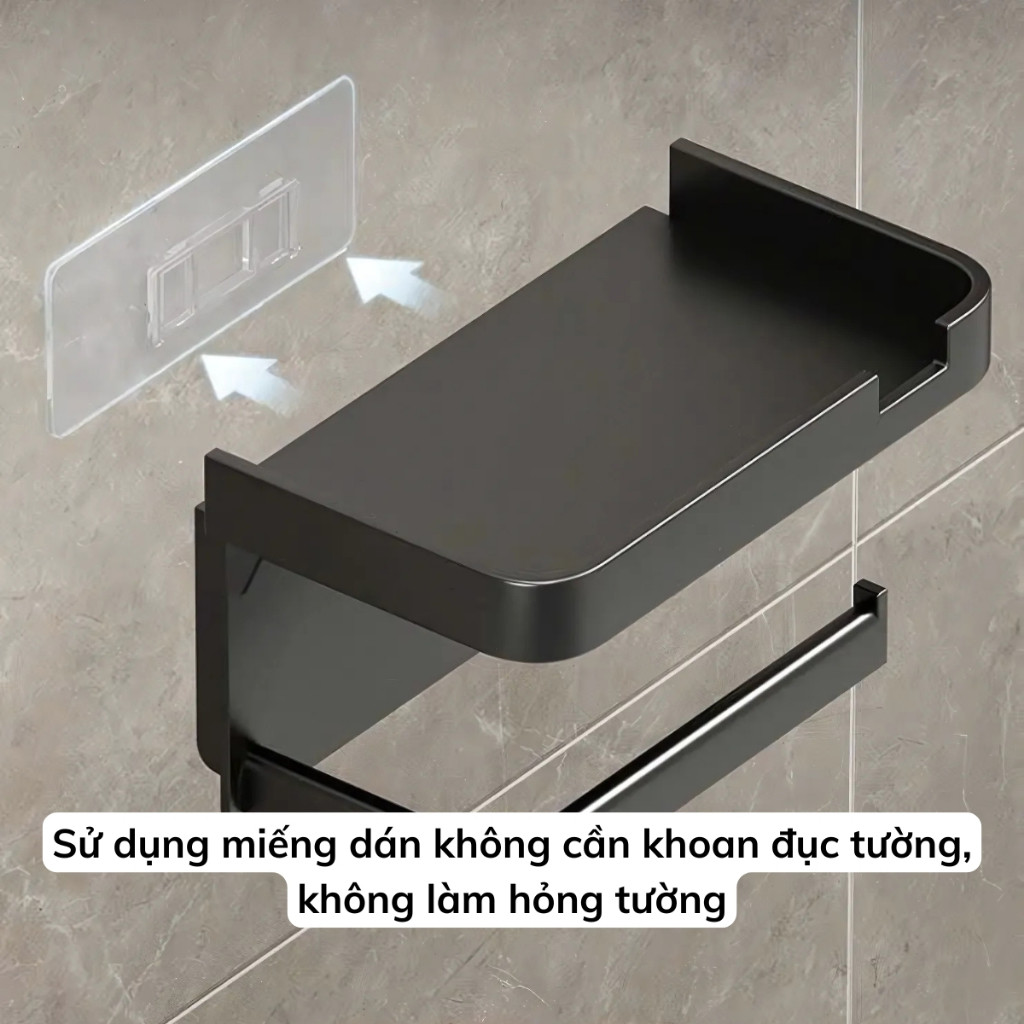 Kệ Để Giấy Vệ Sinh Treo Tường Có Ngăn Đựng Đồ Tiện Lợi, Giá Đựng Giấy Vệ Sinh Bằng Nhựa Dán Tường