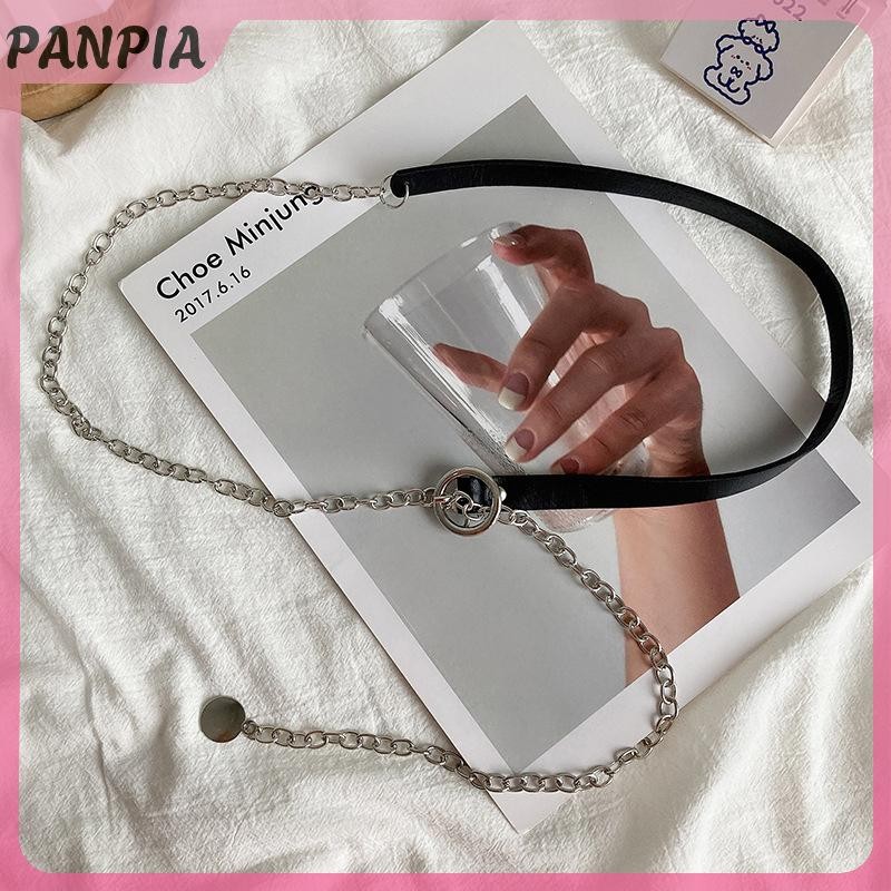 PNPIA-Thin Thắt Lưng Nữ Dây Xích Kim Loại Da Đen Nối Dây Áo Sơ Mi Hợp Thời Trang Trang Trí Phù Hợp Với Phù Hợp Với Tất Cả Trận Đấu Áo Sơ Mi Dây Xích