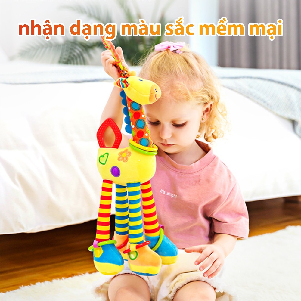 Giraffe Doll Pendant for Baby Bed Bell 0-1Y Infant Plush Doll Push Cart Pendant Comfort Toy
